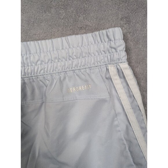 Adidas Pacer 3 Stripes Shorts Womens Medium Blue Athletic Training Performance - Picture 10 of 12